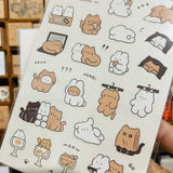 YuYing Bunny and Cat Transparent Sticker Sheet