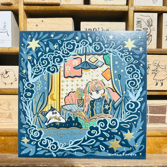 wohenlanduo Window Bronze Foiled Postcard