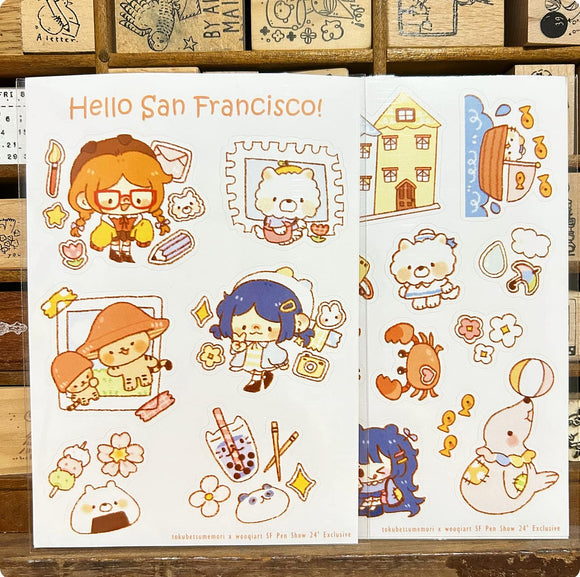 Tokubetsumemori x wooqiart San Francisco Sticker Set