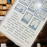 Oeda Letterpress Blue Sticker Sheet