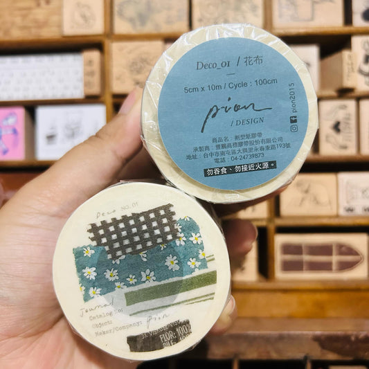 Pion Deco 01 Full Roll and Samples Washi Tape