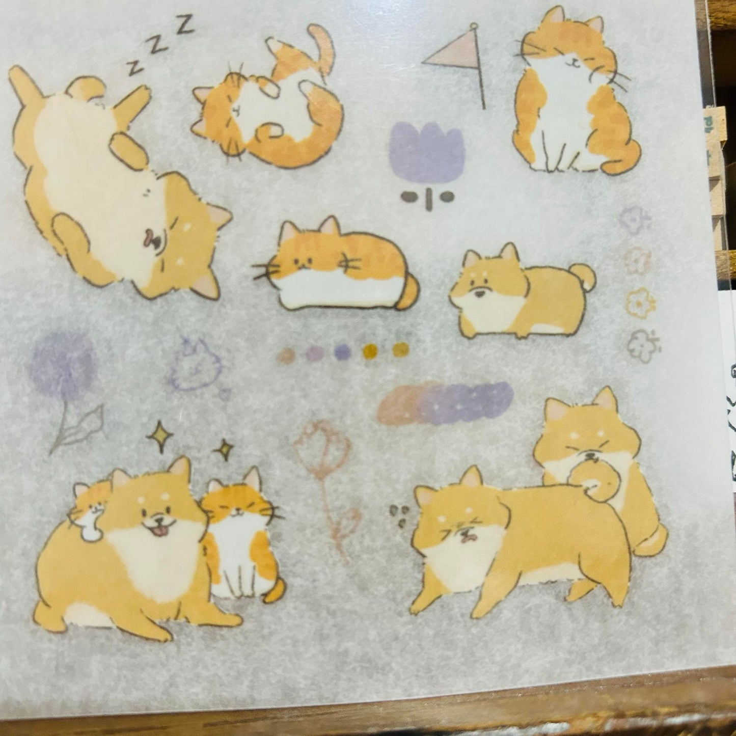 UBEE Shiba Friends Transfer Sticker Sheets