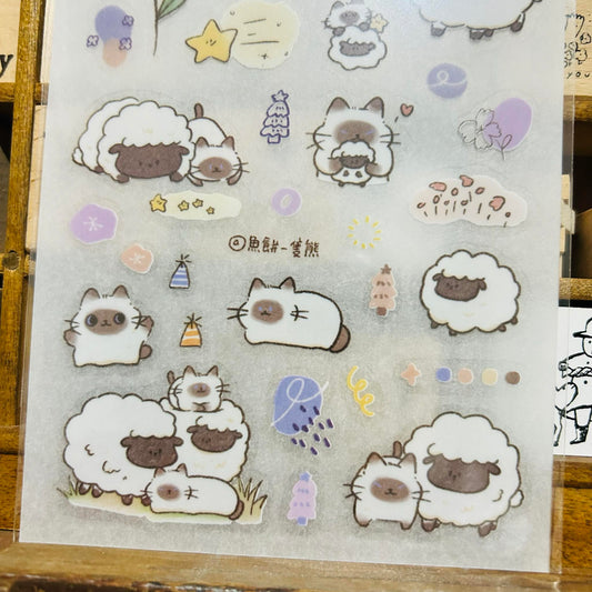 UBEE Sheep Friends Transfer Sticker Sheets