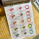 2024 Washi Date Cream Daily Sticker Book