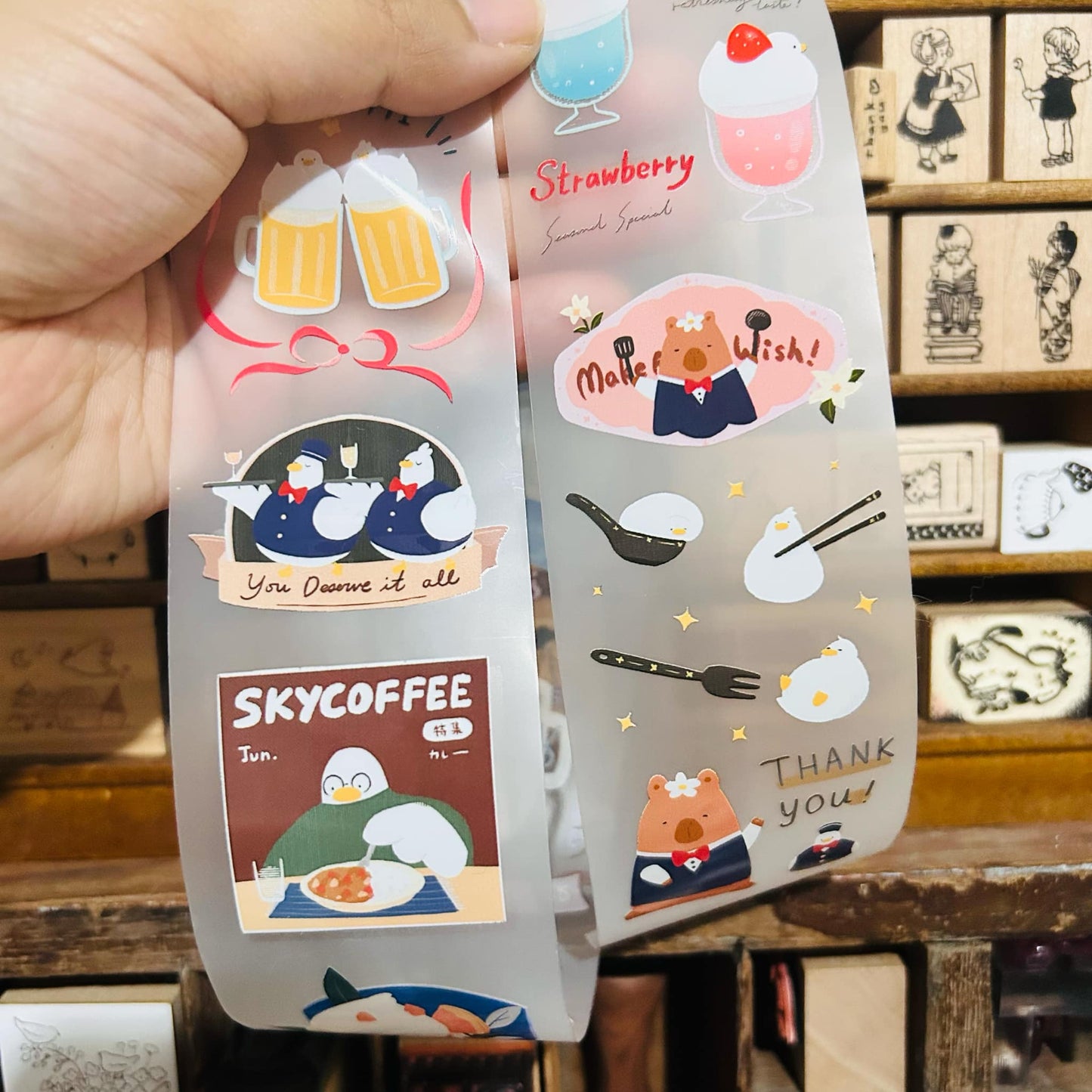 Sky Coffee Capybara Bar PET Tape and Sample