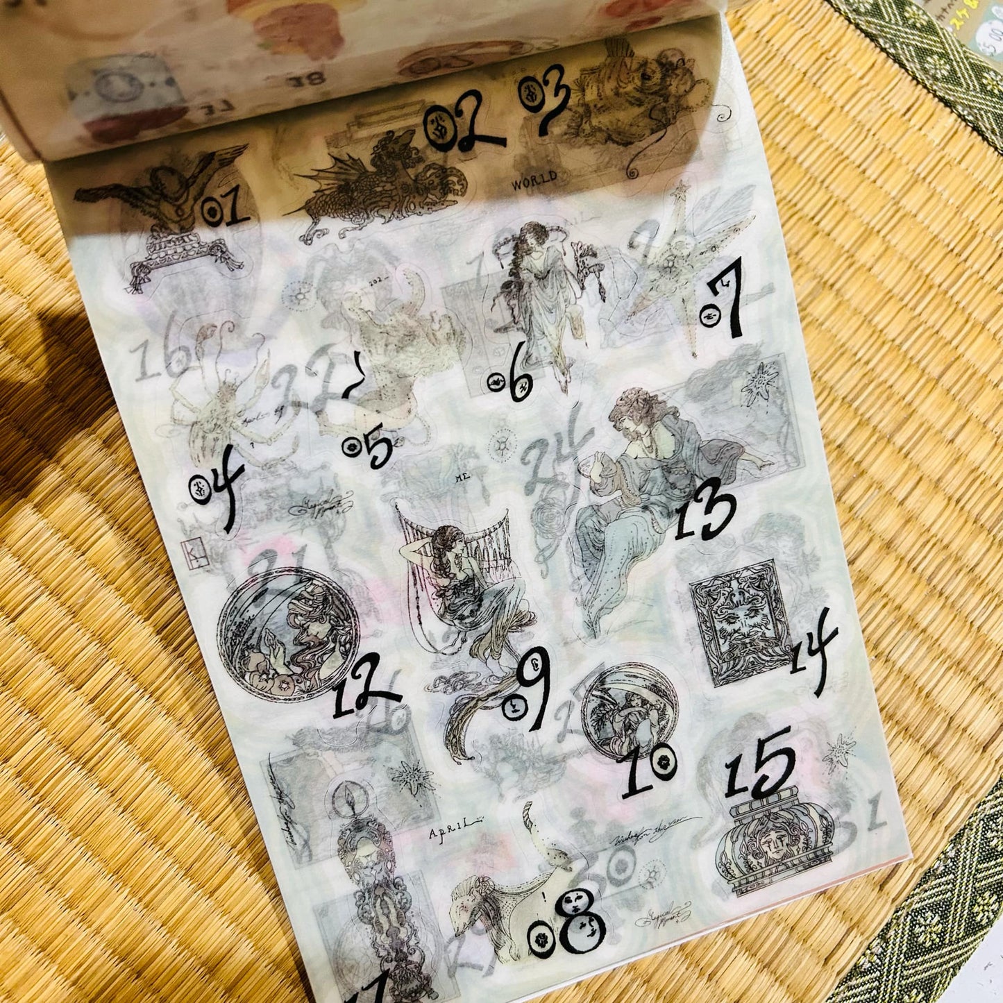 2024 Washi Date Black Daily Sticker Book