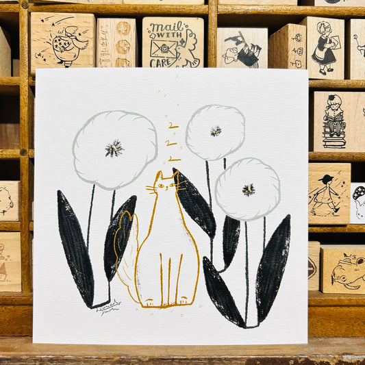 avocadomori Cat Flower Postcard