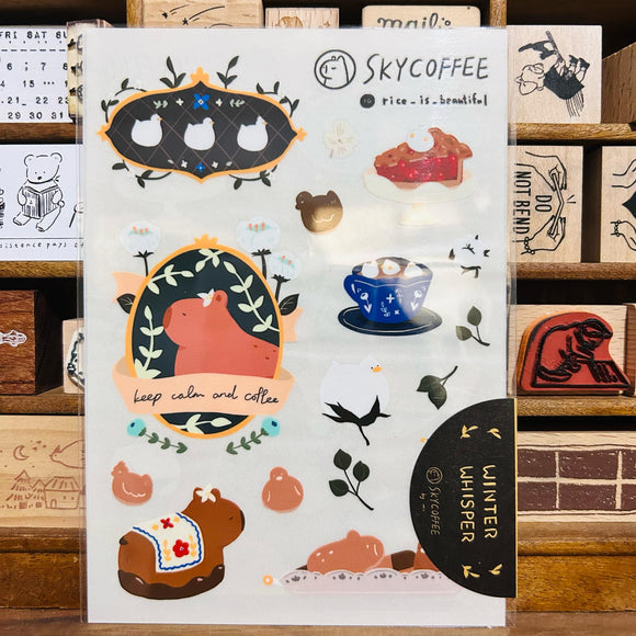 Sky Coffee Winter Whisper Transfer Sticker Sheet Set