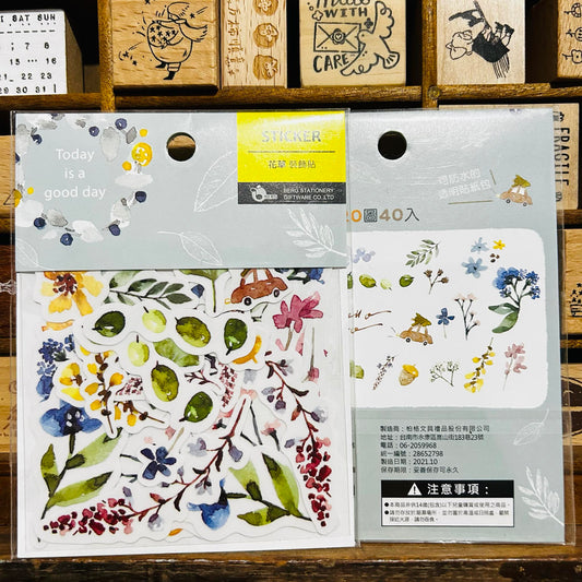 BERG x Pion Watercolor Flowers #2 Sticker Flakes Pack