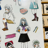 Ann Di School Girls A5 Sticker Sheet