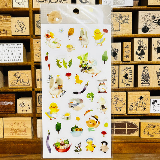 Liang Feng Watercolor Quack! Transparent Sticker Sheet