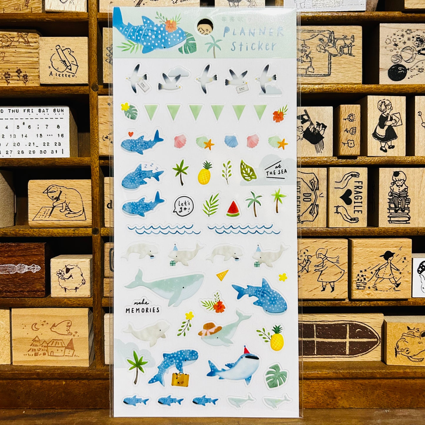 Cindy Chu Illustration Whale Planner Transparent Sticker Sheet #2