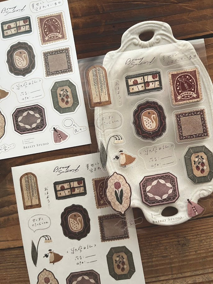 Breezy Studio Flower Window 3-material Sticker Set