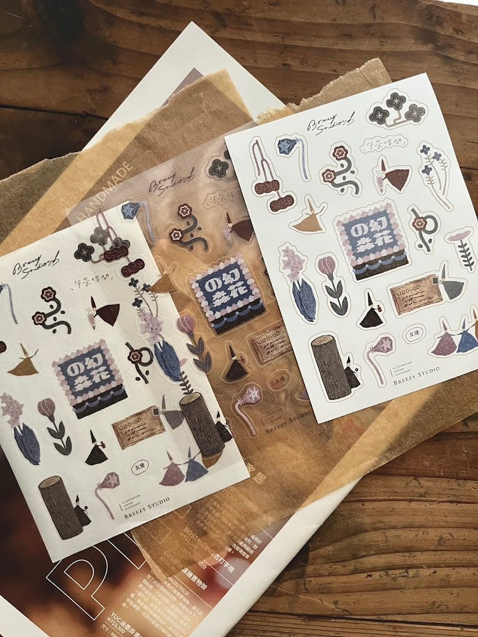 Breezy Studio Flower of Forest 3-material Sticker Set
