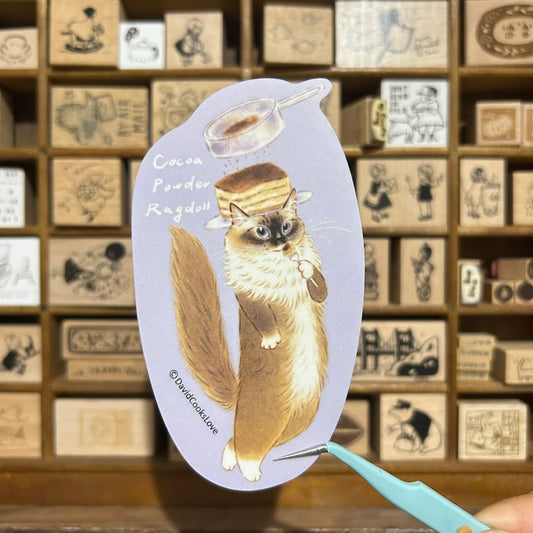 Davidcookslove Tiramisu Cat Waterproof Sticker