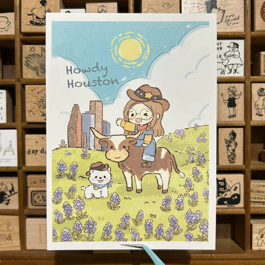 Tokubetsumemori x mou mou do Howdy Houston Postcard