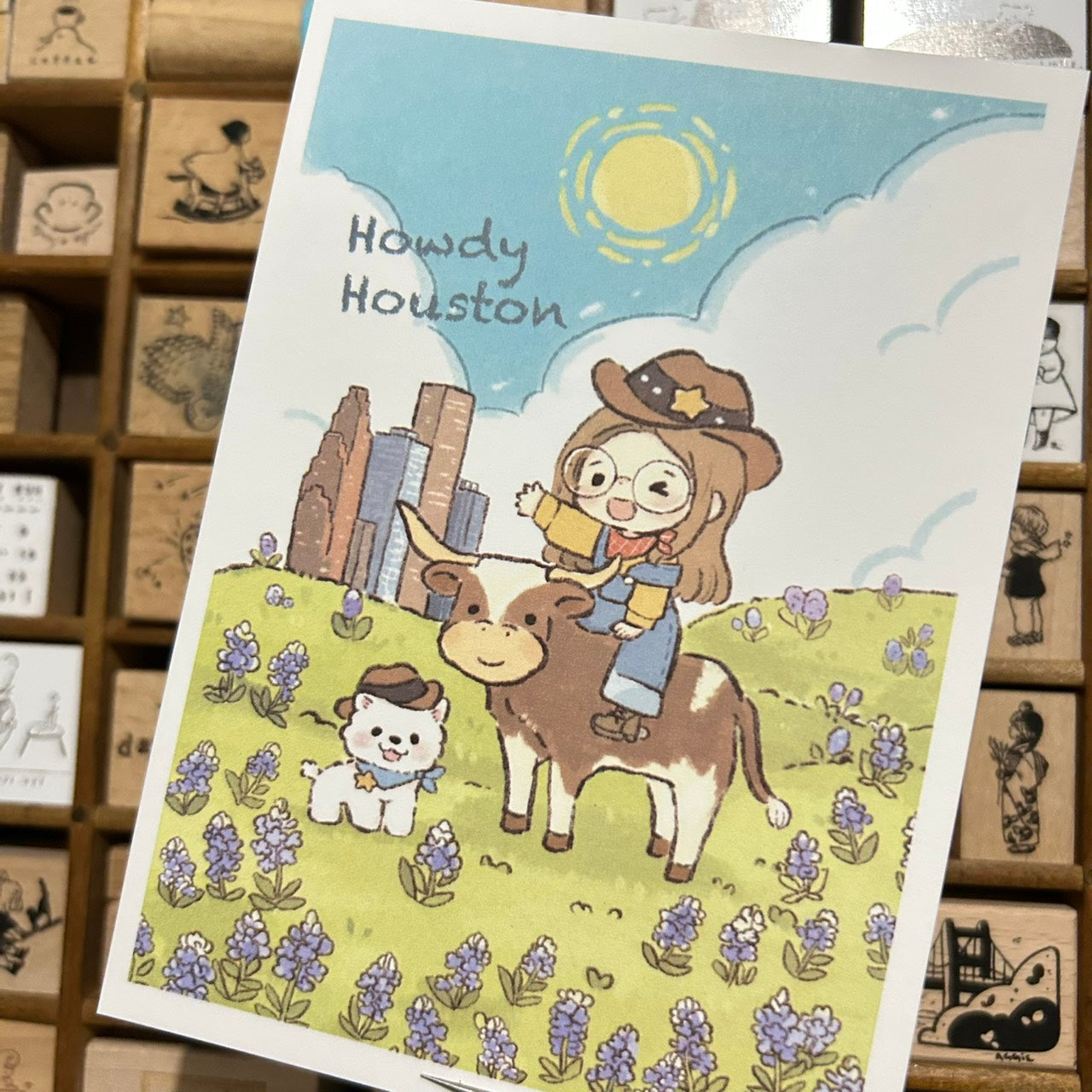 Tokubetsumemori x mou mou do Howdy Houston Postcard