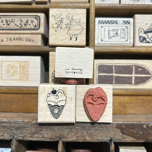 Sky Coffee Ice Cream Duck Rubber Stamp