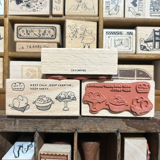 Sky Coffee Duck Bakery Rubber Stamp