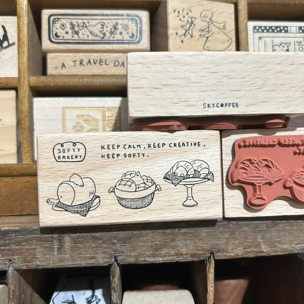 Sky Coffee Duck Bakery Rubber Stamp