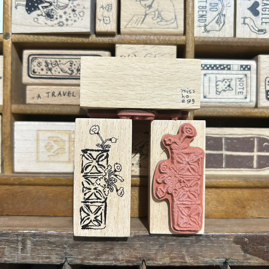 misshoegg Flower Tile Wood Stamp