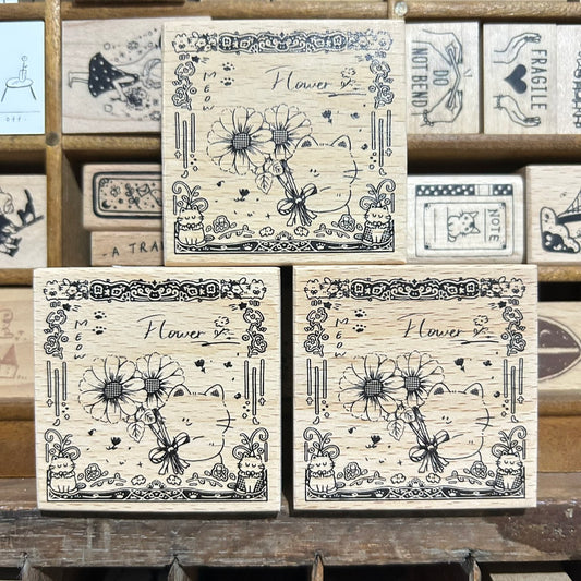 UBEE Flower Wood Stamp