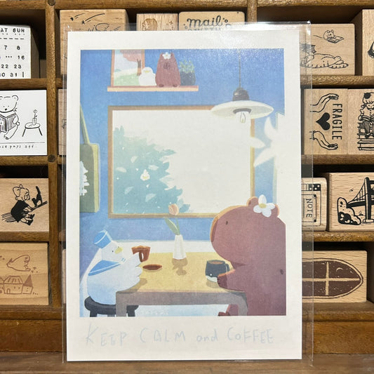 Sky Coffee Keep Calm and Coffee Postcard