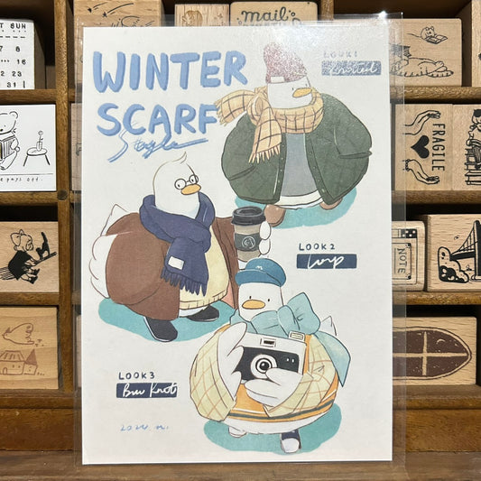 Sky Coffee Winter Scarf Postcard