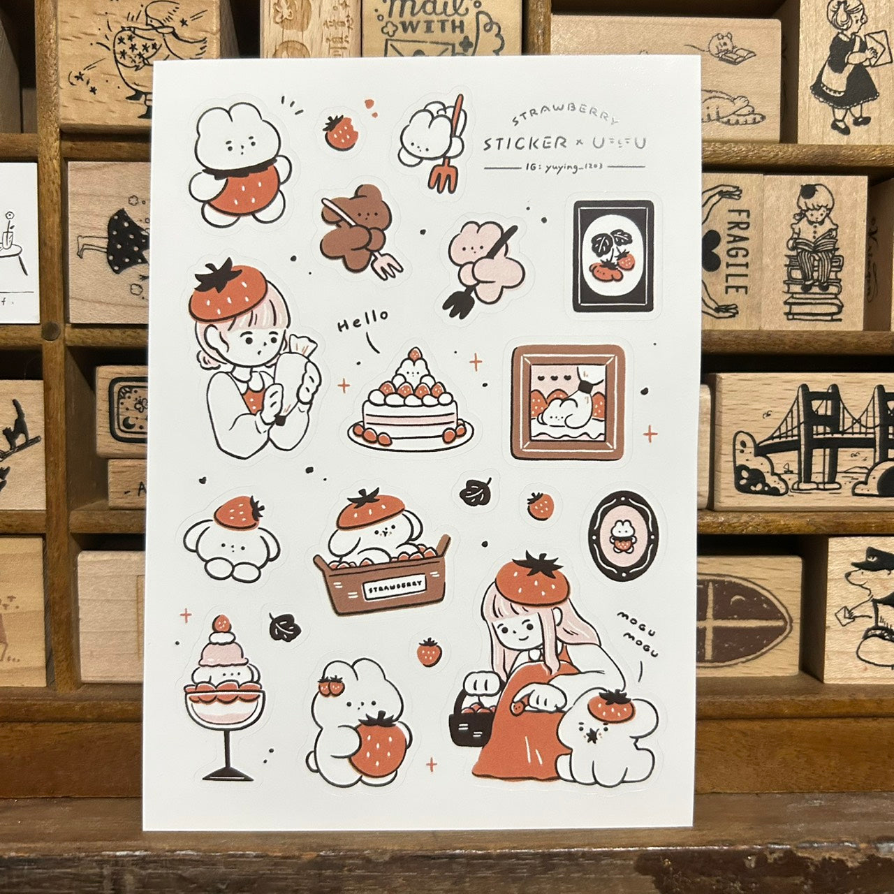 YuYing Strawberry Sticker Sheet
