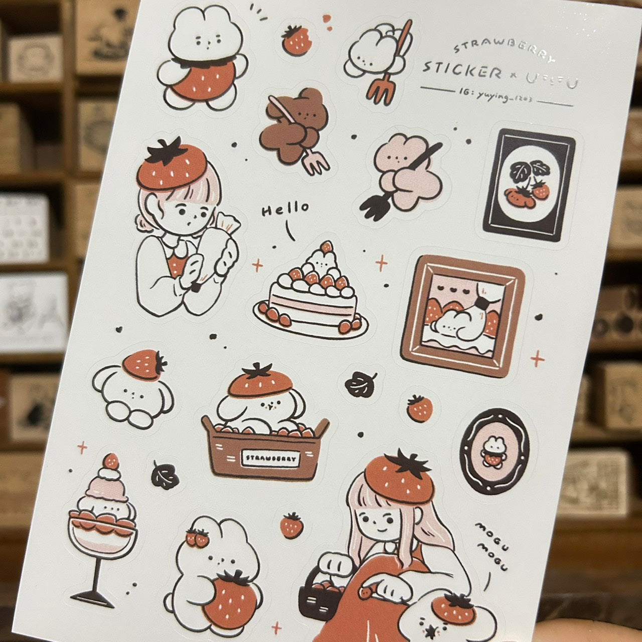 YuYing Strawberry Sticker Sheet