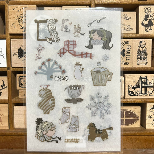 misshoegg Blue Winter Transfer Sticker Sheets