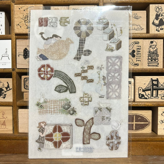 misshoegg Flower Tiles Transfer Sticker Sheets