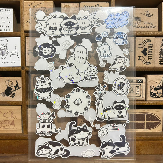 UBEE Monocolor Cats Sticker Sheets