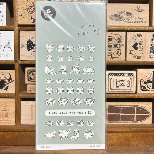 Suatelier mini series Cat Sticker Sheet