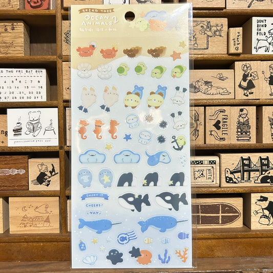Bread Tree Ocean Animals 2 Sticker Sheet Transparent