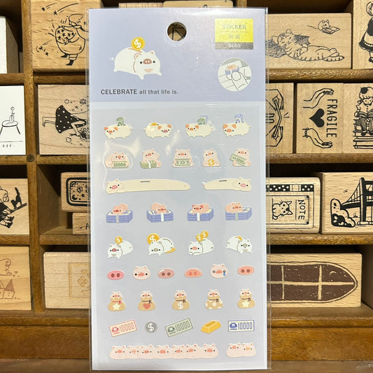 BERG mini Piggy Bank Sticker Sheet