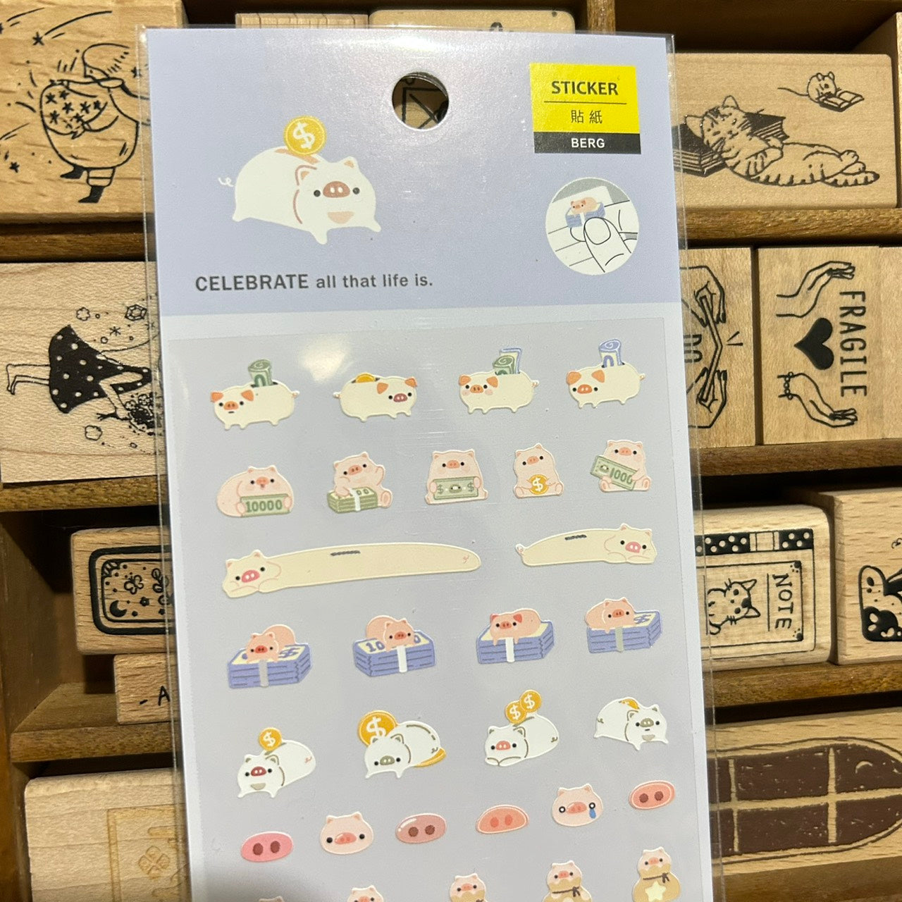 BERG mini Piggy Bank Sticker Sheet