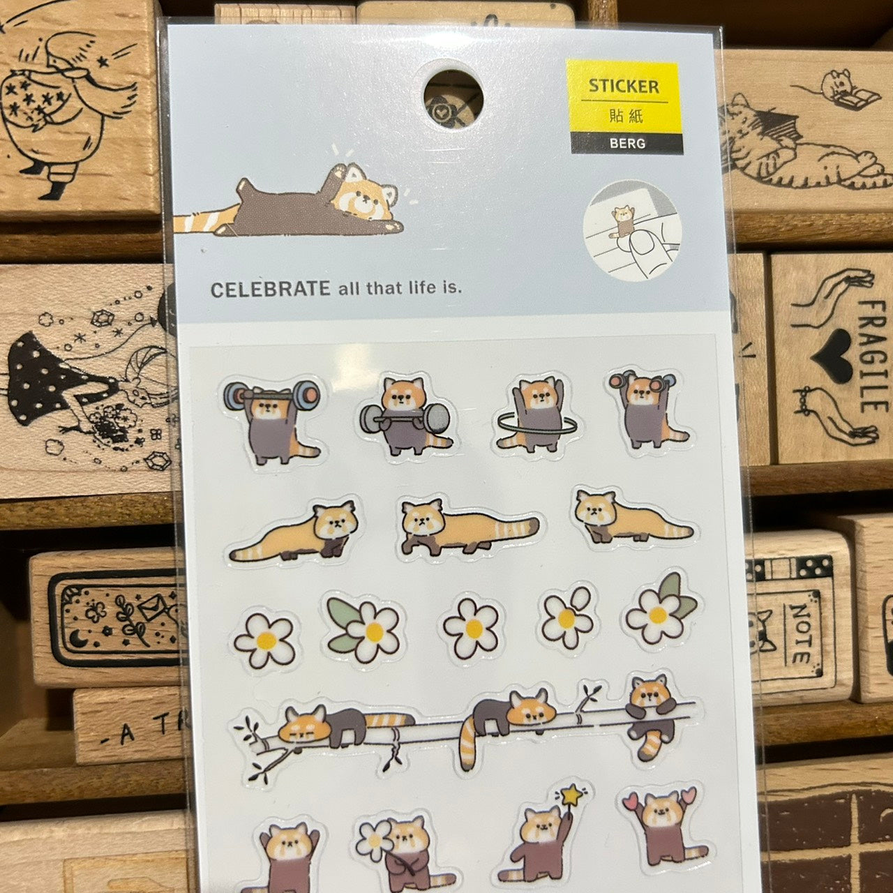 BERG mini Red Panda Sticker Sheet