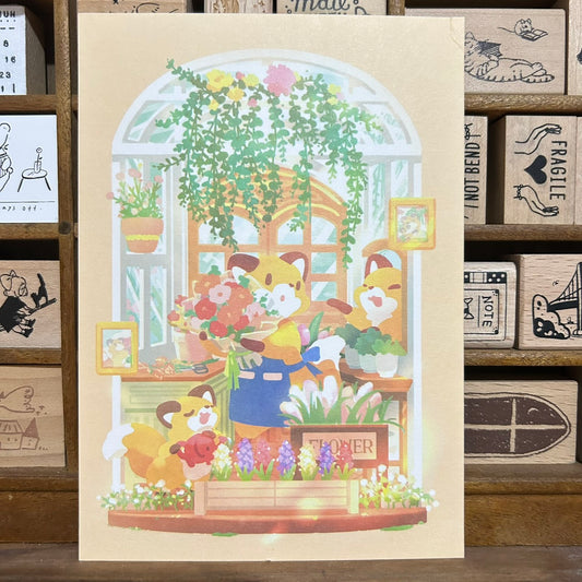 Kitsunebiyori Flower Shop Postcard