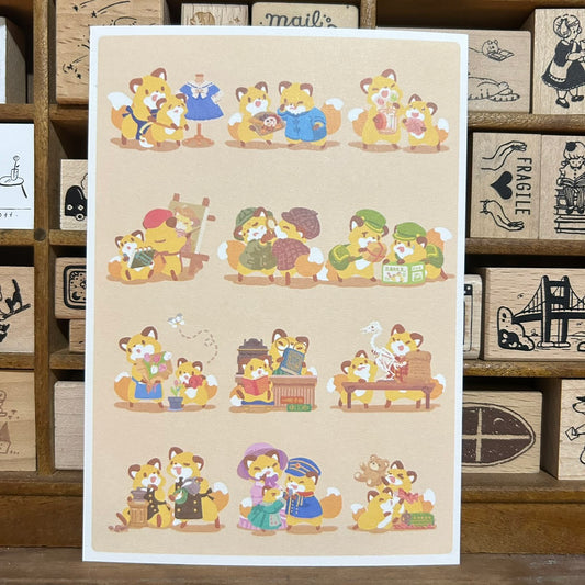 Kitsunebiyori Daily Life of a Fox Postcard