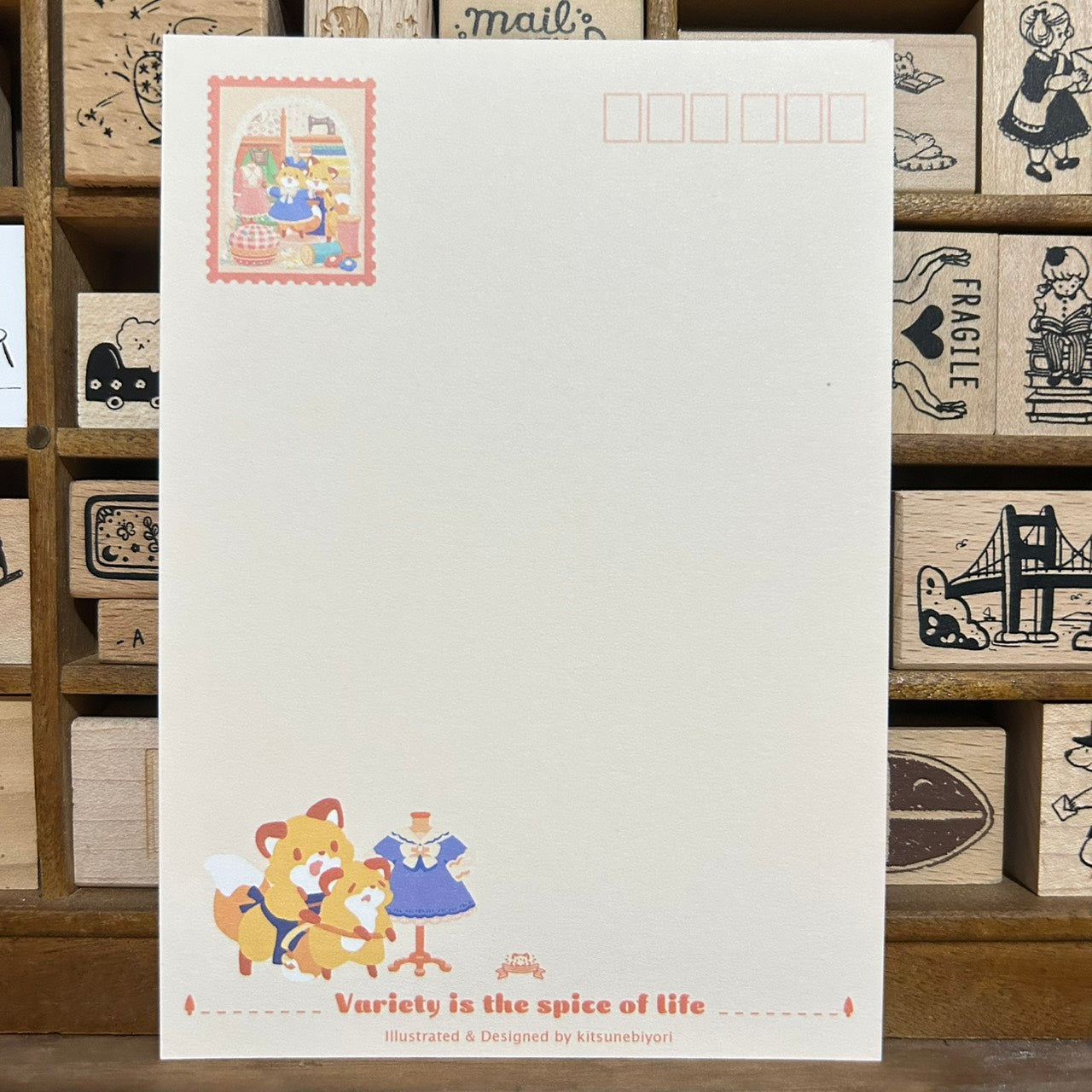 Kitsunebiyori Dressing Room Postcard