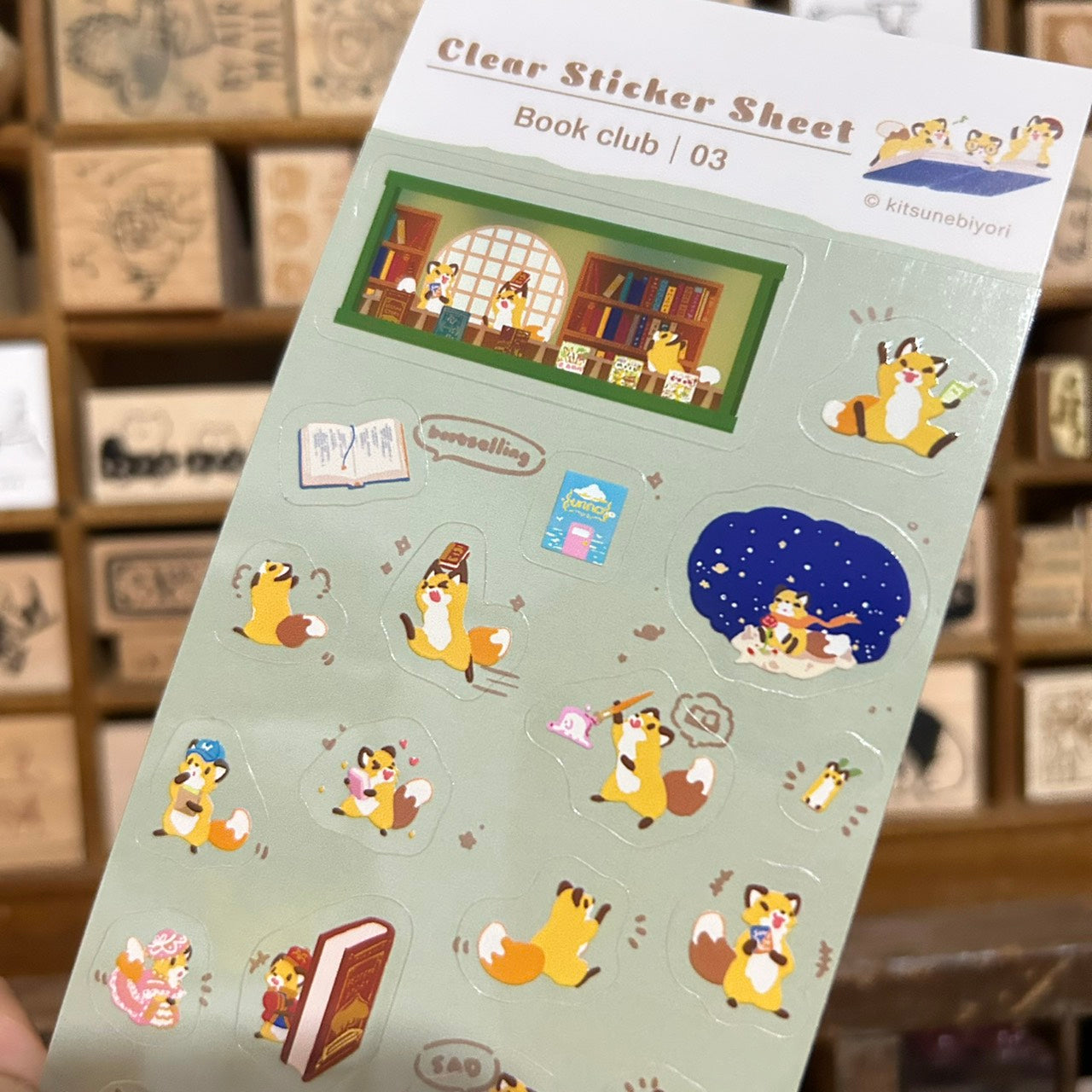 Kitsunebiyori Book Club Sticker Sheet