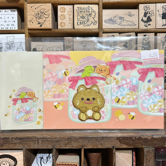 Mou Mou Do Candy Jar with Wolf Patch Postcard Set
