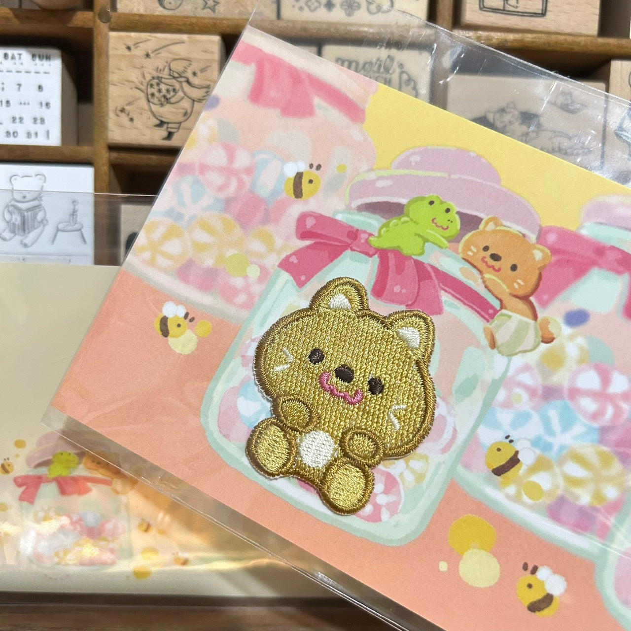 Mou Mou Do Candy Jar with Wolf Patch Postcard Set