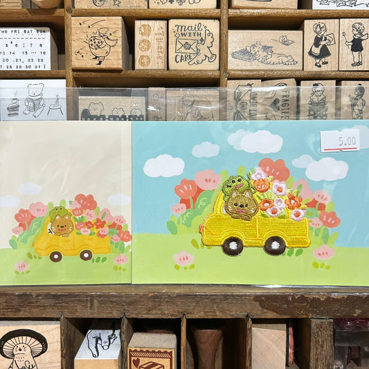 Mou Mou Do Flower Truck Patch with Postcard Set