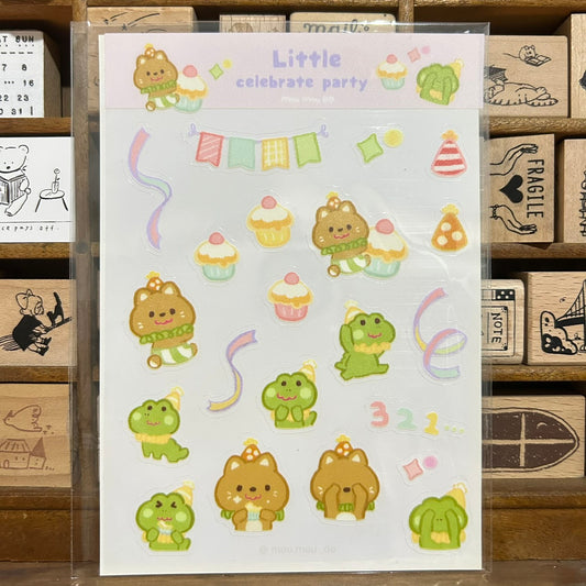 Mou Mou Do Little Celebrate Party Transparent Sticker Sheet