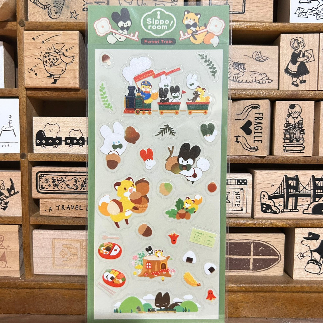 Bubukai Forest Train Transparent Sticker Sheet