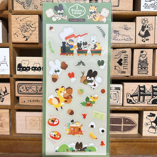 Bubukai Forest Train Transparent Sticker Sheet