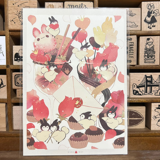 Bubukai Valentines Day Paper Postcard