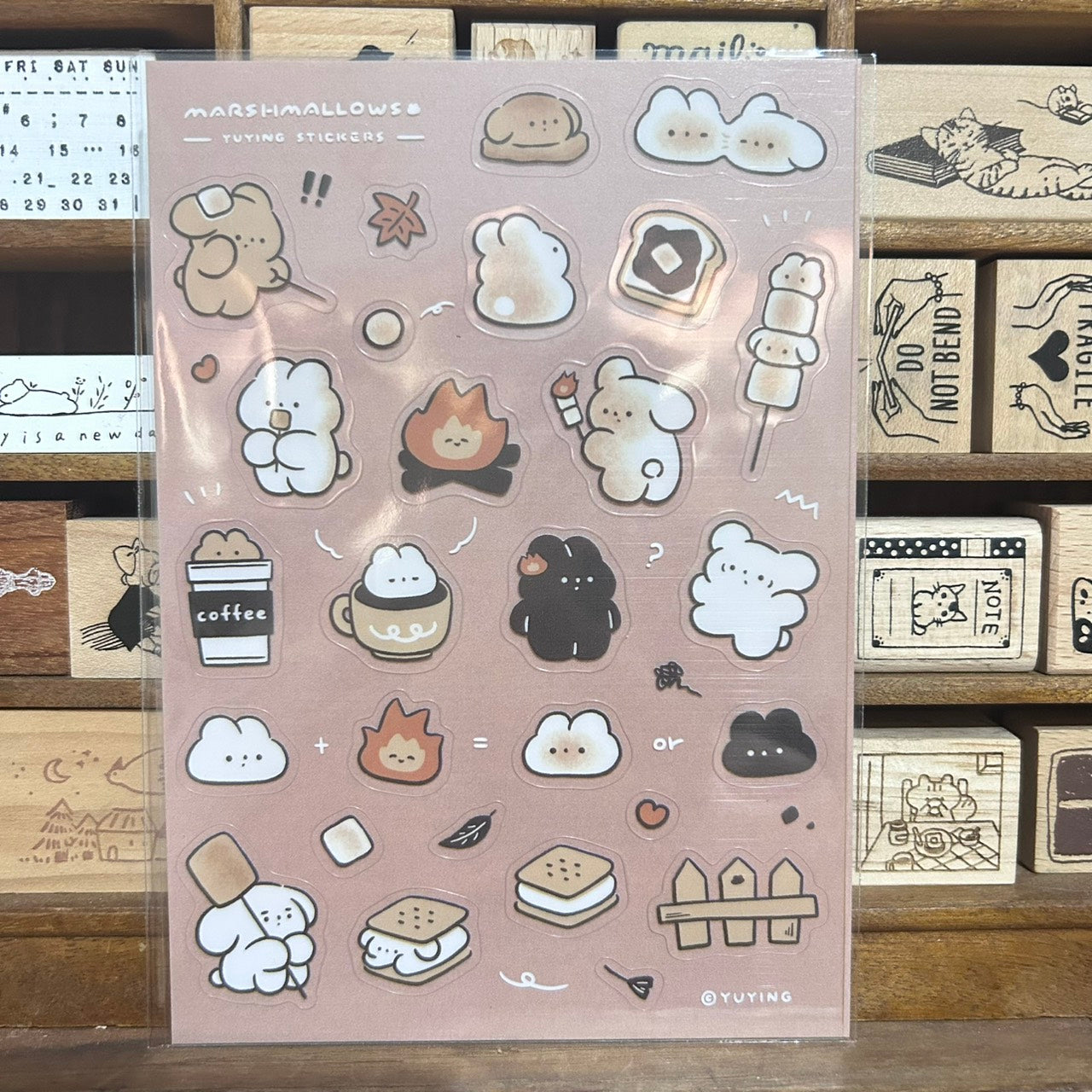YuYing Marshmallows Transparent Sticker Sheet
